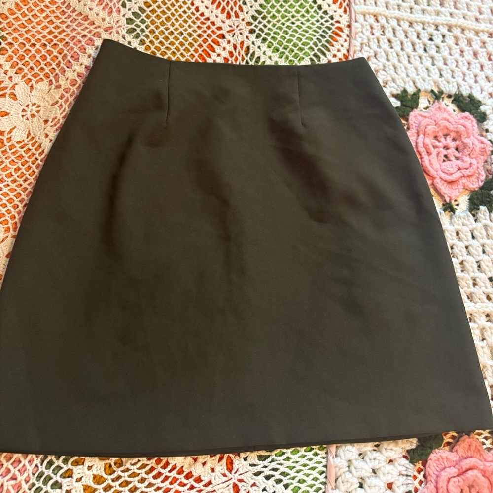 City Triangles Dark Green A-Line Skirt